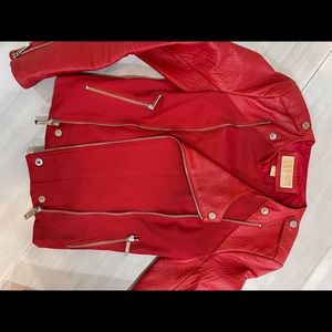Michael Kors leather moto jacket